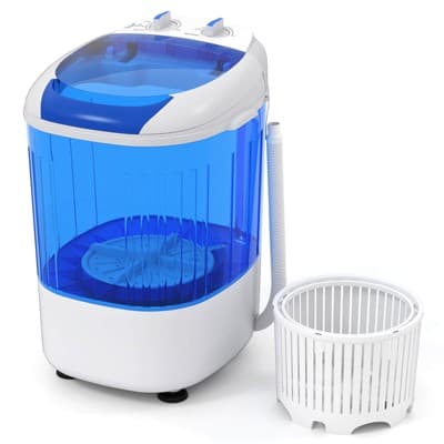 Costway Portable Washing Machine 5.5 lbs Mini Top Load Washer with Removable Spin-Dry Tub Gray