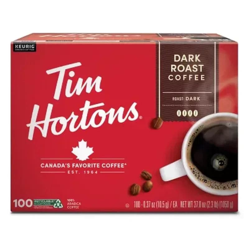 Tim Hortons Dark Blend Premium Coffee Pods, 100 Ct.