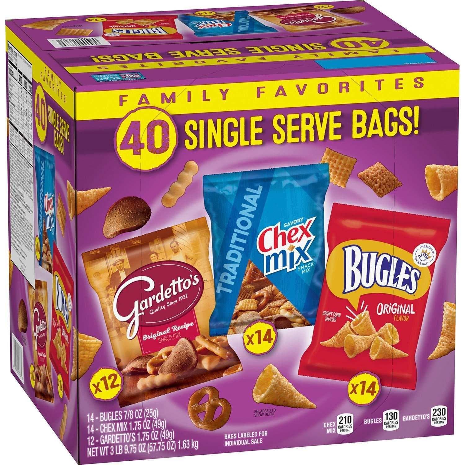 Bugles, Chex Mix & Gardetto's Variety Pack Snacks, 40 pk.