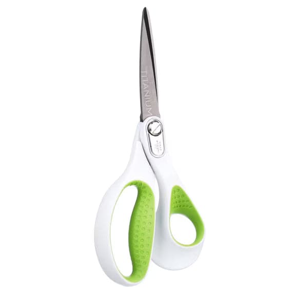 Westcott Carbo Titanium 8 Inch Straight Office Scissors, White, 1-Count