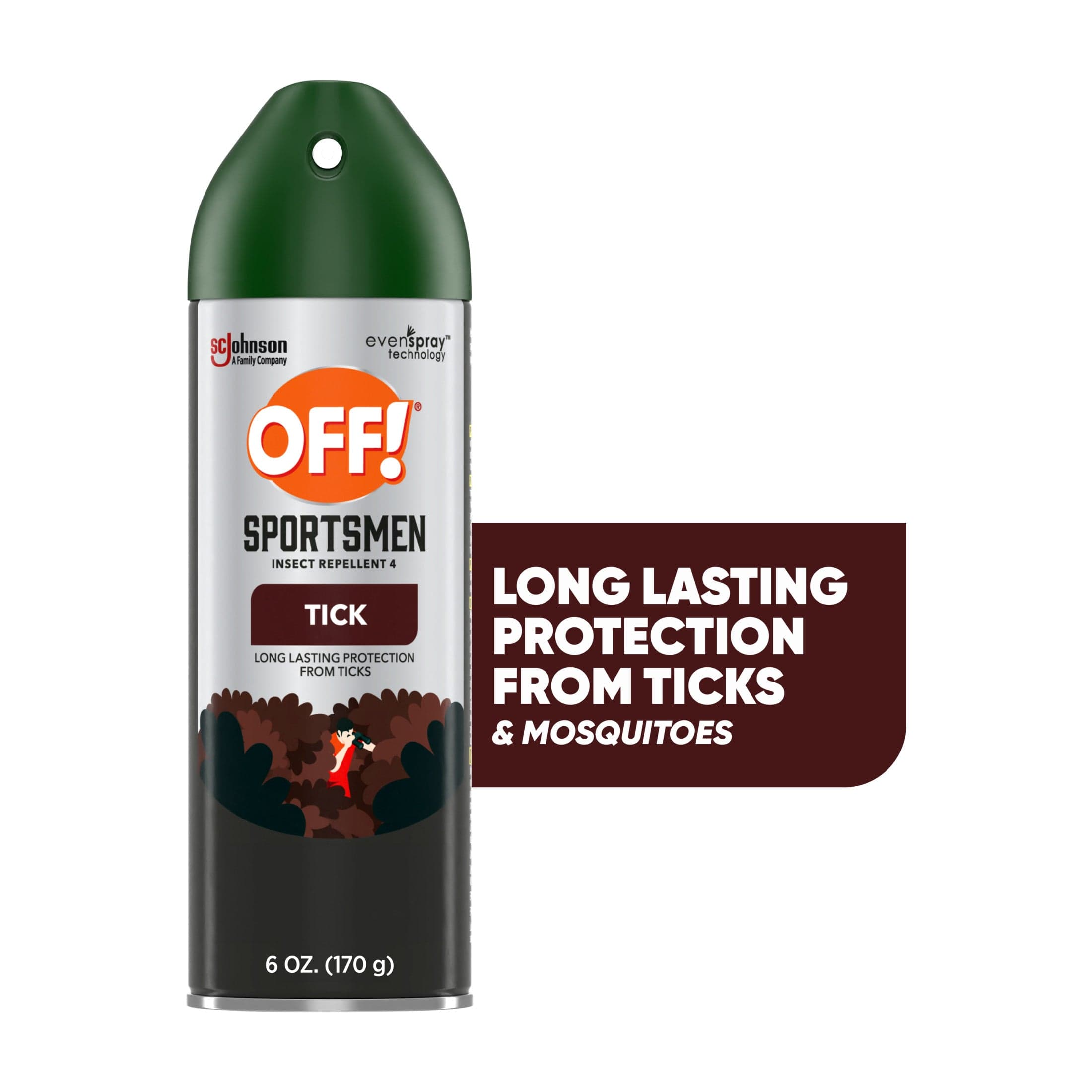 OFF! Sportsmen Long Lasting Protection Insect Repellent IV, 25% DEET Aerosol, 6 oz