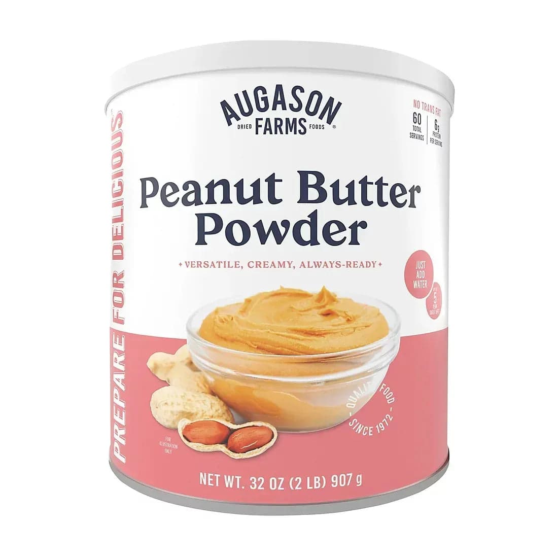 Augason Farms Peanut Butter Powder Can, 32 oz.