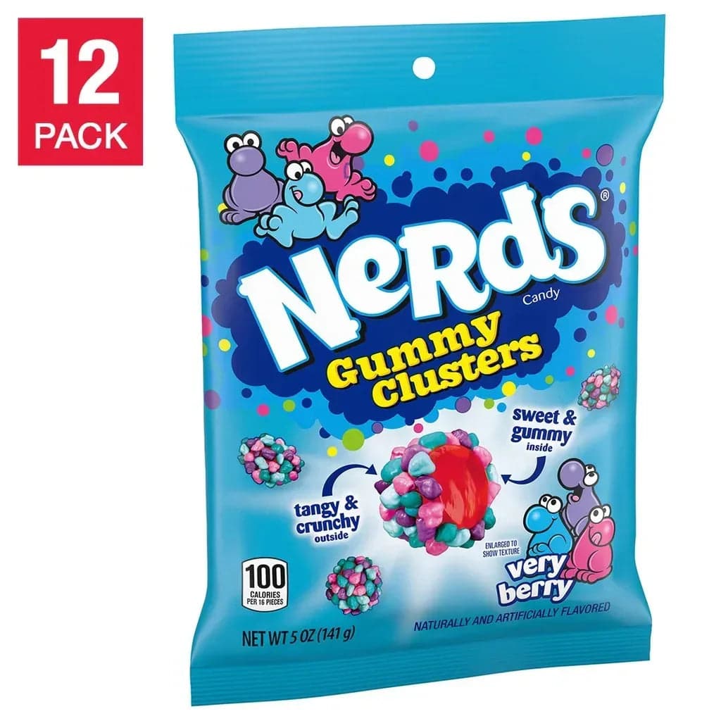 Nerds Gummy Clusters, Very Berry, 5 oz, 12-Count