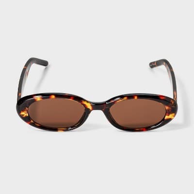 Women's Plastic Oval Sunglasses - Wild Fable Brown