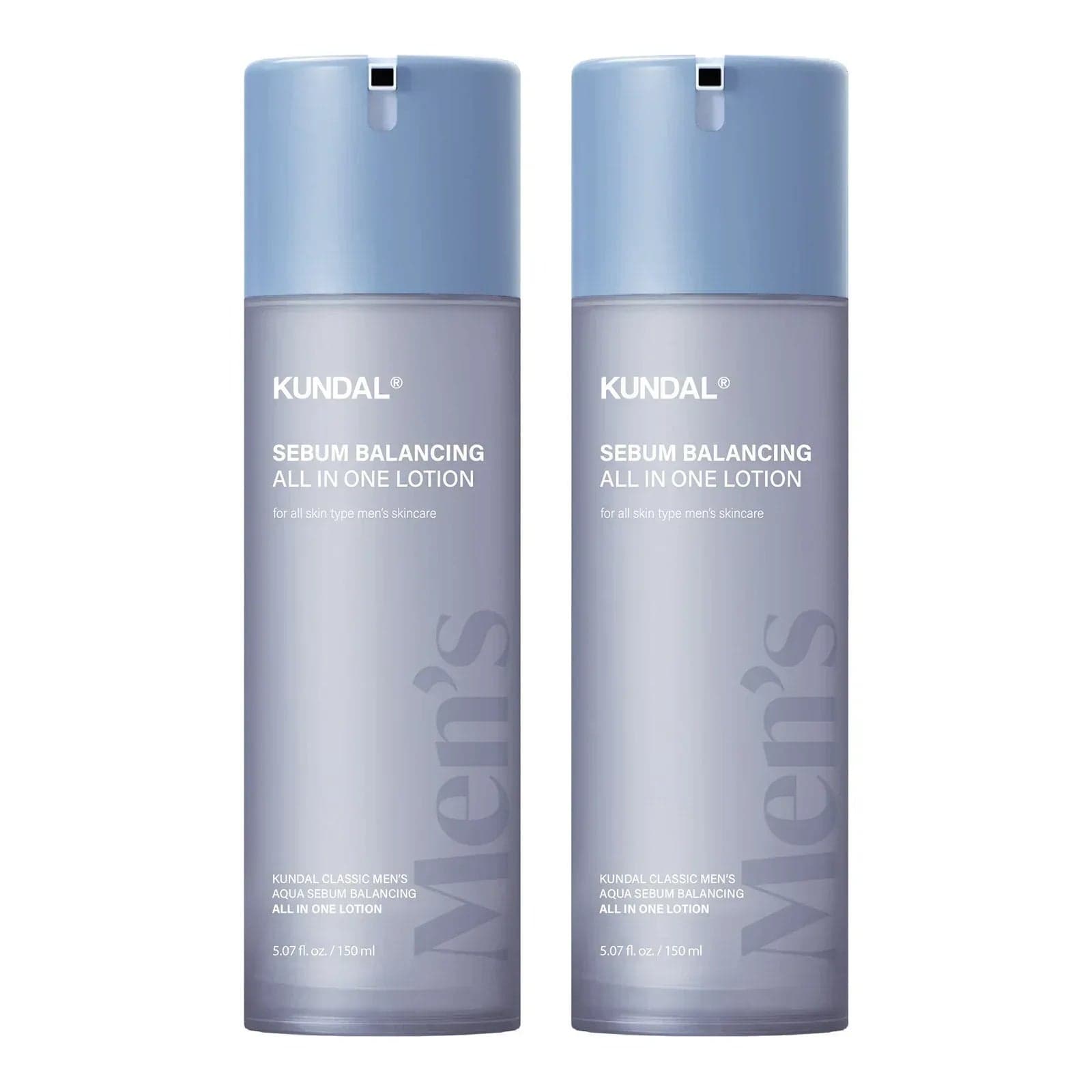 Kundal Classic Men's Aqua Sebum Balancing All-in-One Lotion, 5.07 fl oz, 2-Pack
