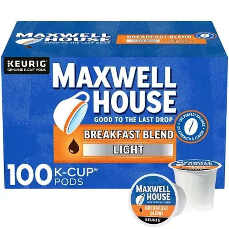 Maxwell House Breakfast Blend Light Roast K-Cup Coffee Pods (100 Pk.)