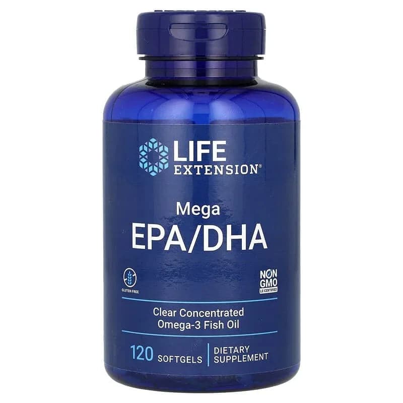 Life Extension Mega EPA/DHA, 120 Softgels (1,000 mg per Softgel)