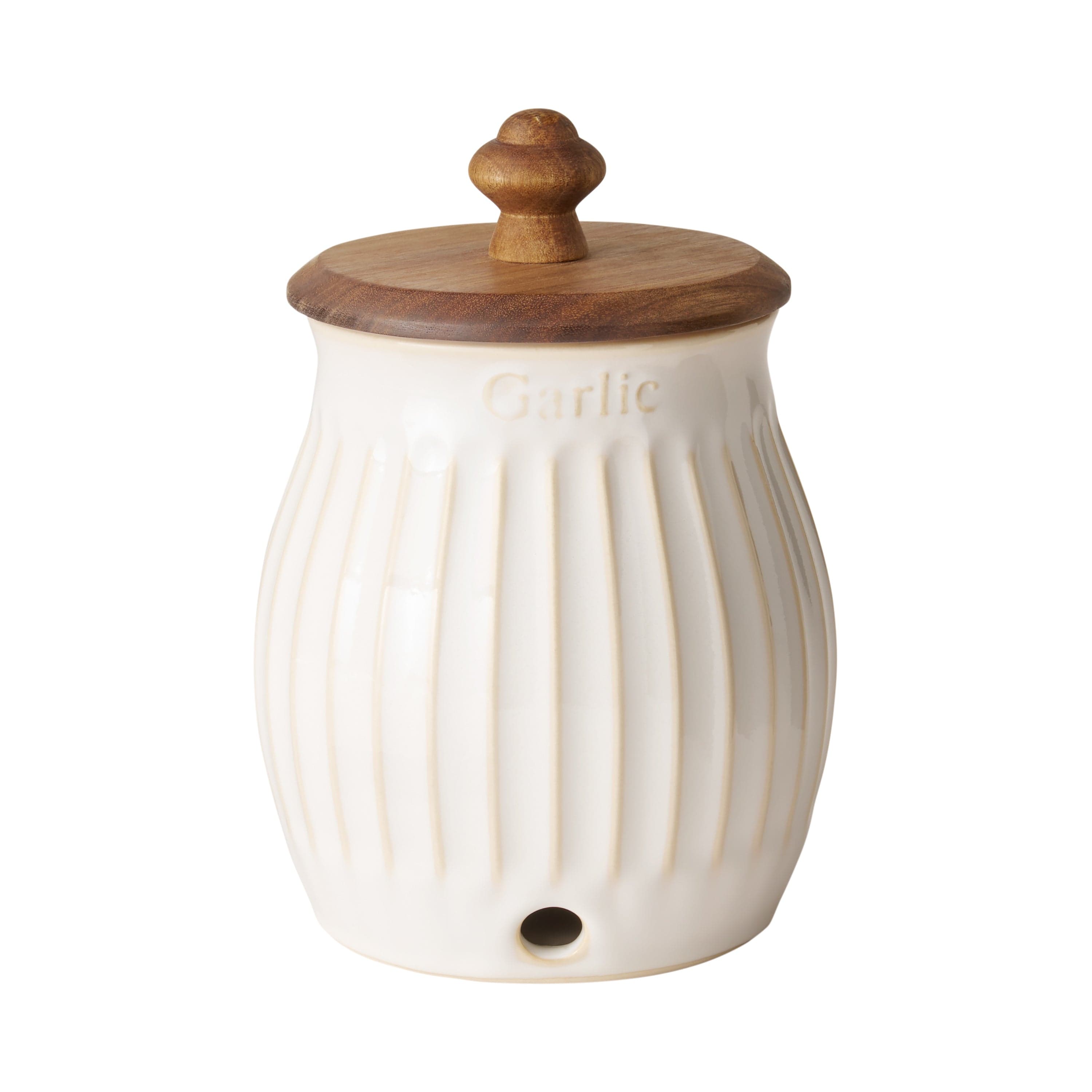 The Pioneer Woman Colette Stoneware Onion, Garlic & Potato Keeper, White