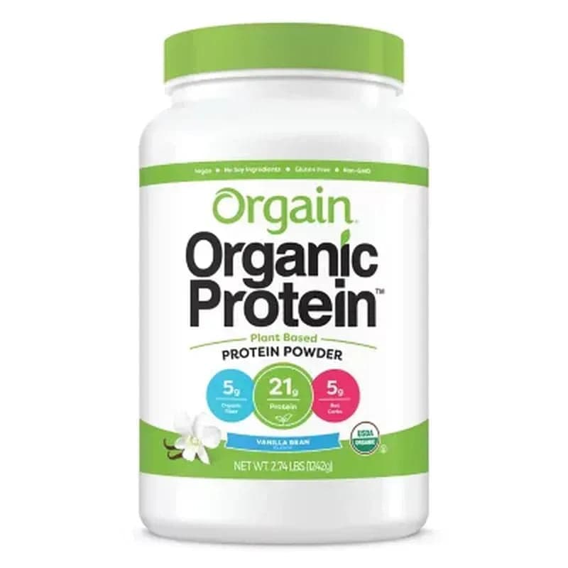 Orgain Organic 21G Plant-Based Protein Powder, Vanilla Bean (2.74 Lbs.)