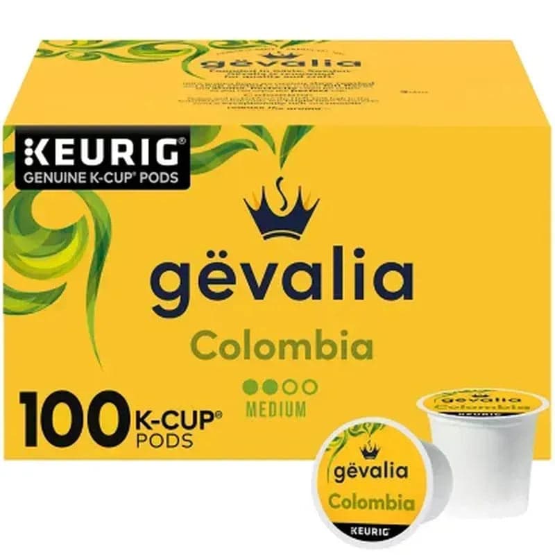 Gevalia Medium Roast K-Cup Coffee Pods, Colombia Blend, 100 Ct.