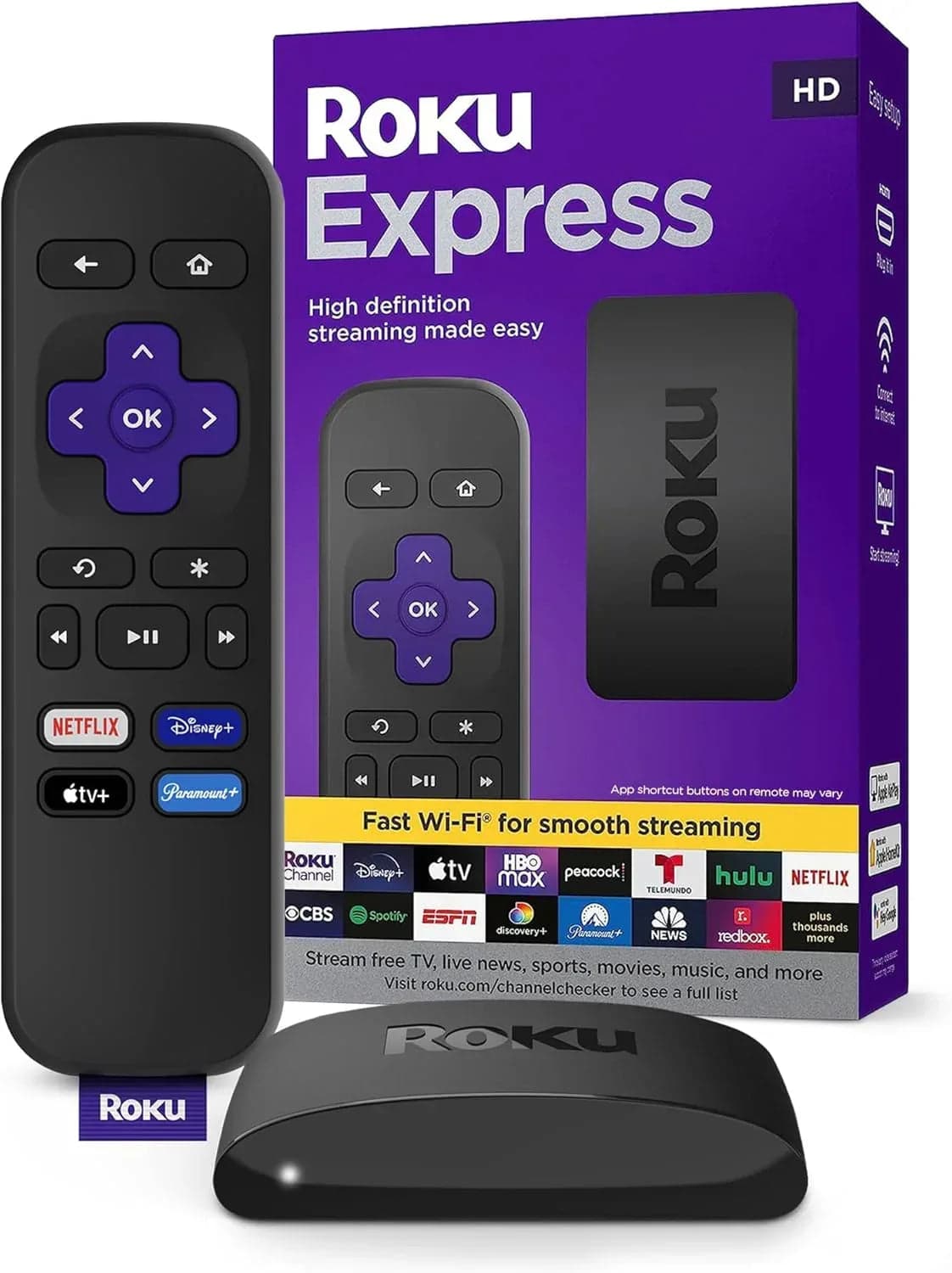 Roku 3960R Express HD Streaming Device with Standard Remote, Black