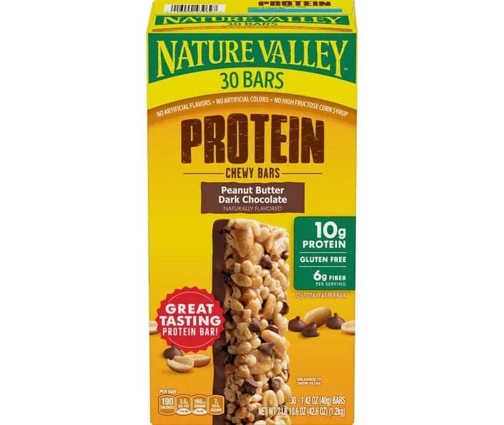 Nature Valley Peanut Butter Dark Chocolate Protein Chewy Bars, 30 ct.