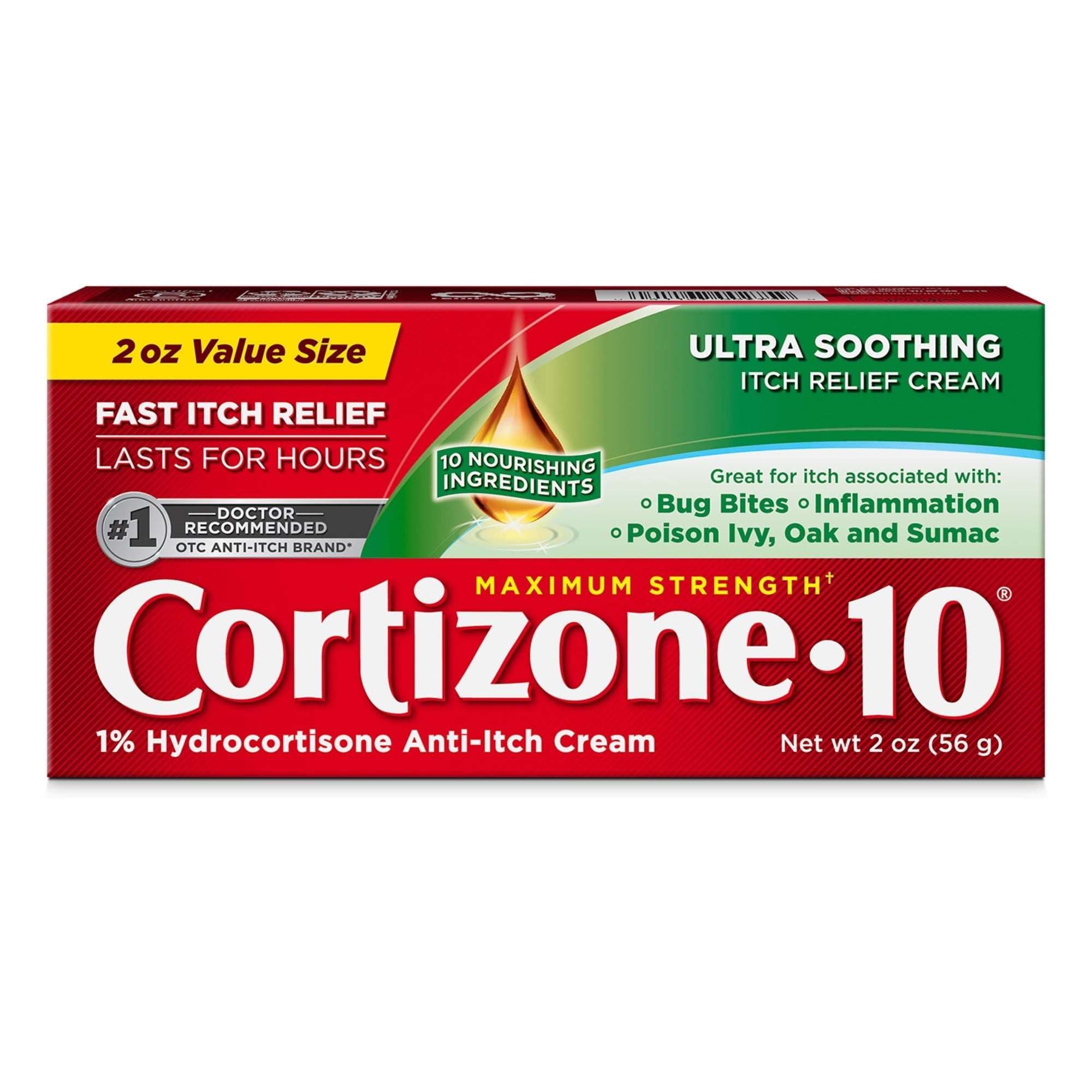 Cortizone-10 Maximum Strength Ultra Soothing Itch Relief Cream, 1% Hydrocortisone, 2 oz