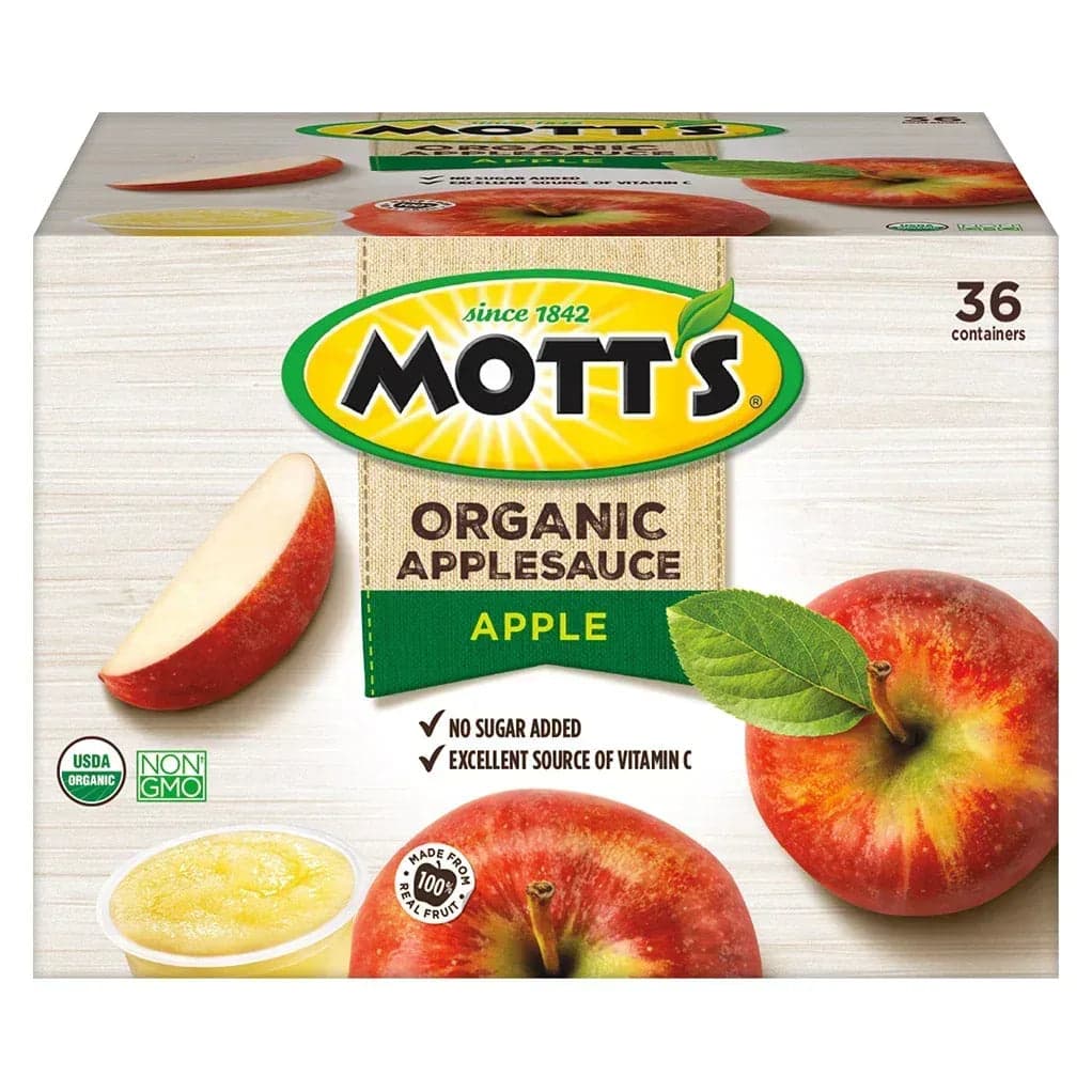 Mott's Organic Apple Sauce, 3.9 oz, 36-Count