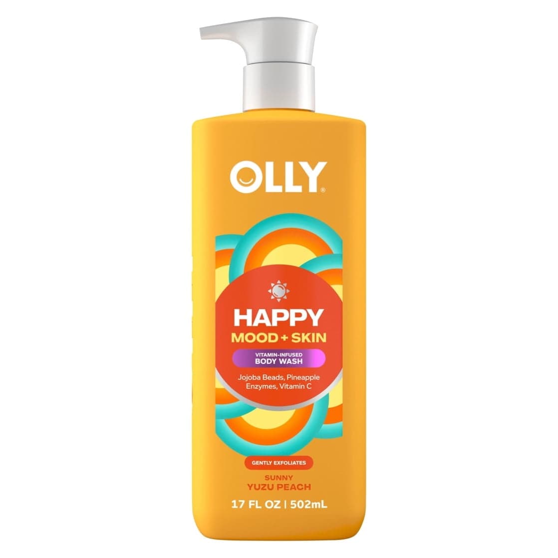 OLLY Exfoliating Body Wash Happy Mood + Skin, 17 fl oz