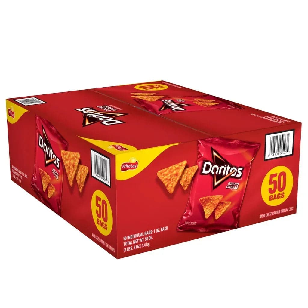 Doritos Tortilla Chips, Nacho Cheese, 1 oz, 50-count