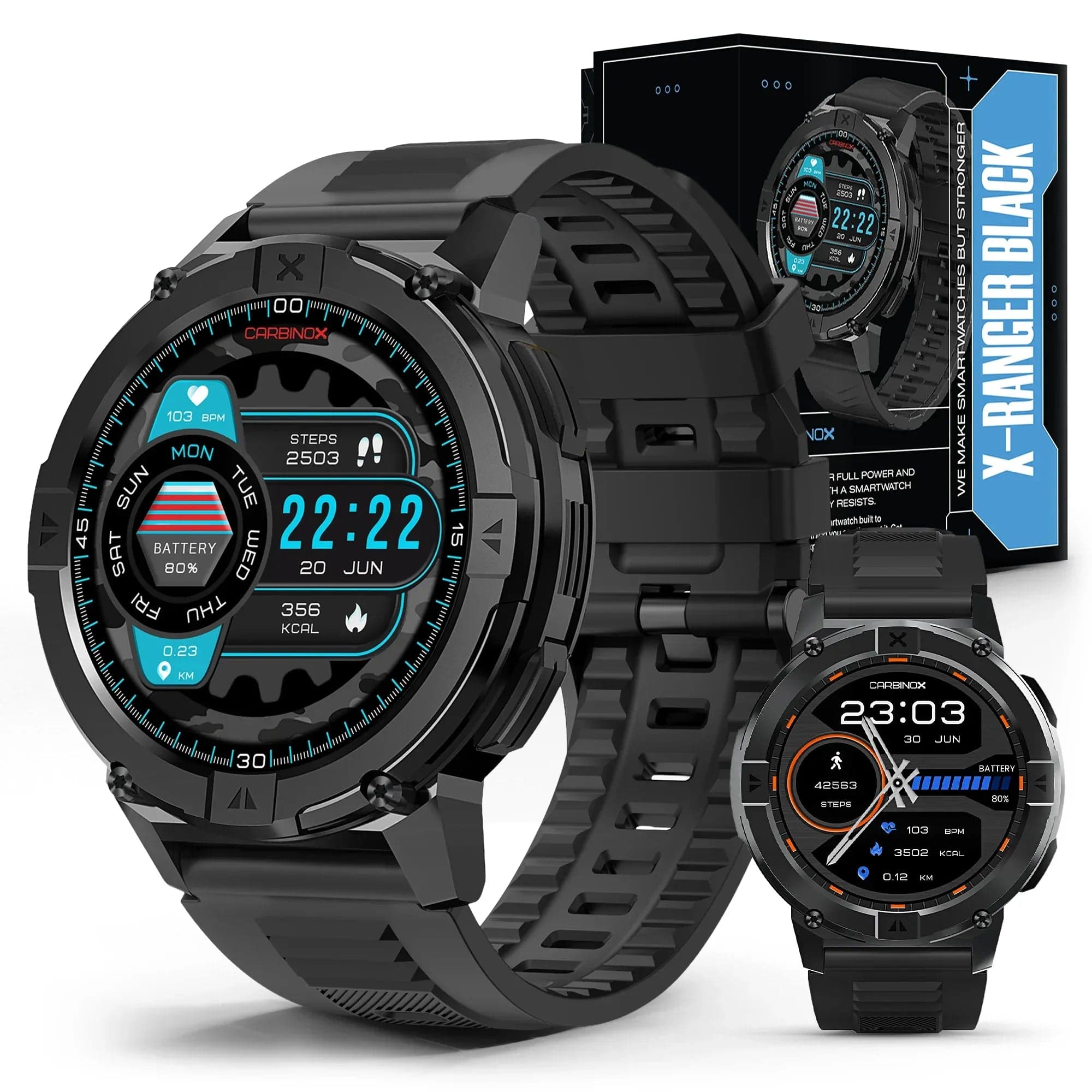 Carbinox X-Ranger Waterproof Smartwatch Fitness Tracker for Android & iOS