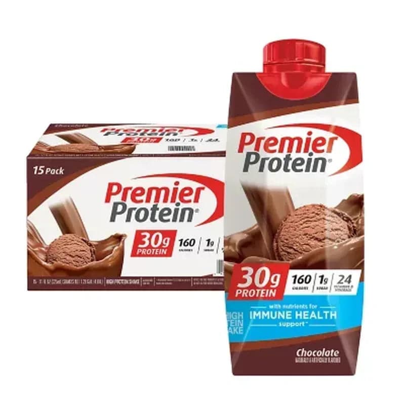 Premier Protein 30G High Protein Shake, Chocolate (11 Fl. Oz., 15 Pk)