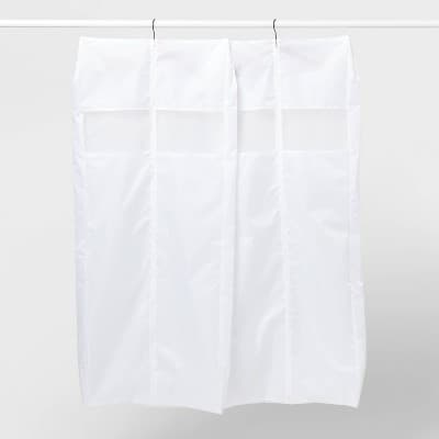 2pk Folded Garment Bag - Brightroom: Suit Bag for Travel, Hanging Clothes, Off-White, Lightweight, Collapsible, 60" Length
