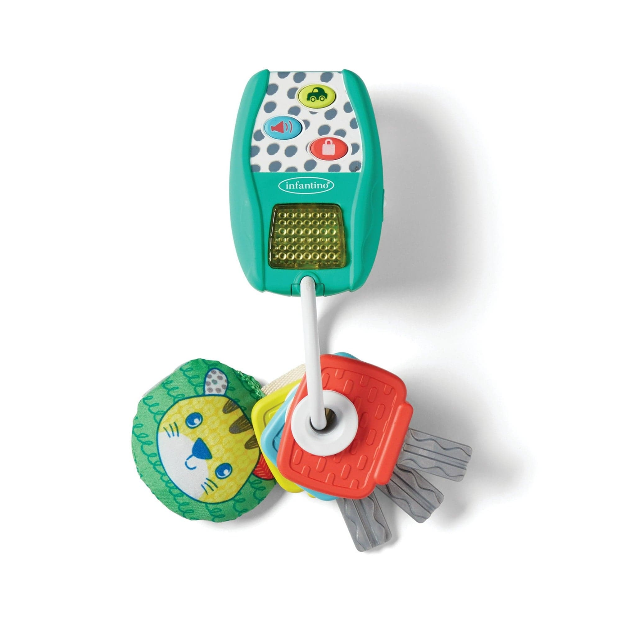 Infantino Music & Lights Busy Play Key Teether Set, Sensory Toy for Babies 6 to 12 Months, Multicolor