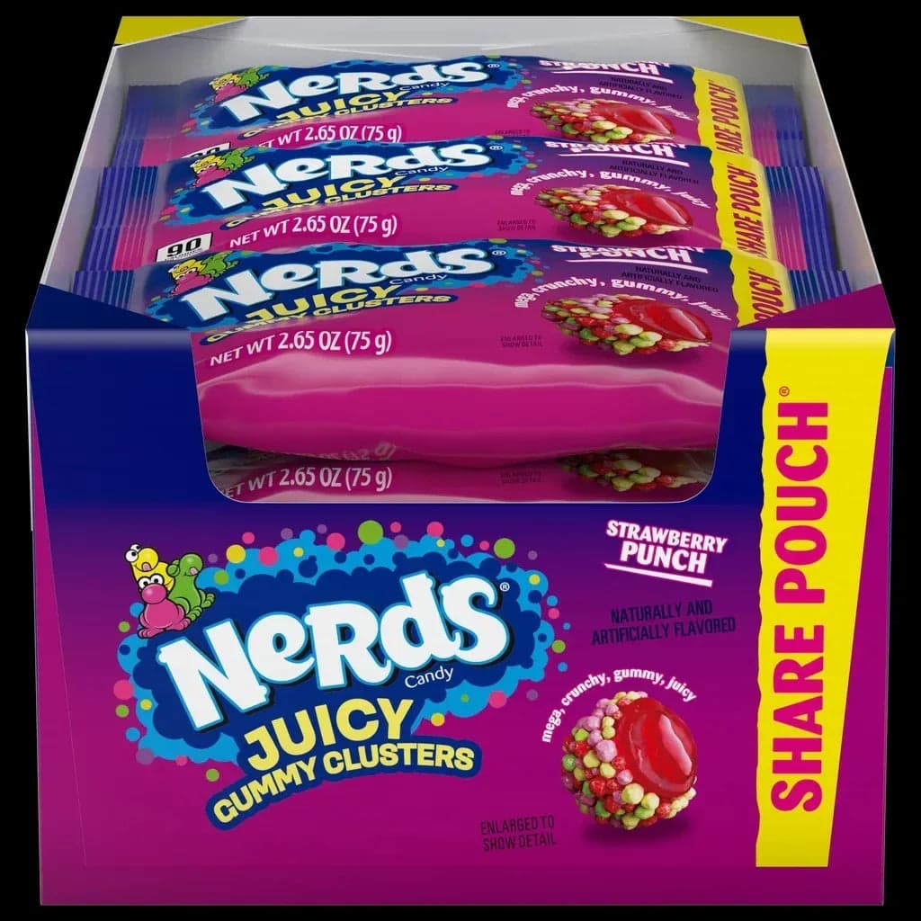 Nerds Juicy Gummy Clusters, Strawberry Punch, 2.65 oz, 12-count