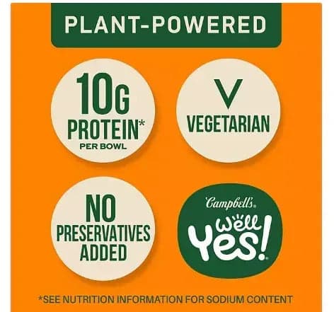 Campbell's Well Yes! Spicy Chickpea Soup Bowl, 11 oz., 8 Pack