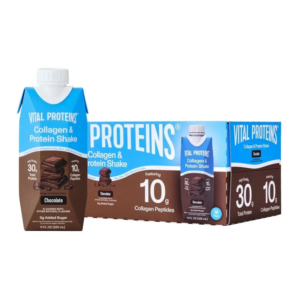 Vital Proteins 30g Adult Nutrition Shake, Chocolate, 11 fl. oz., 18 Pack