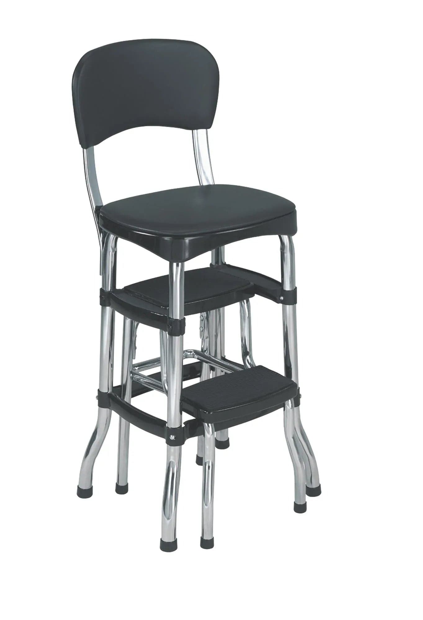 Cosco Retro Counter Chair / Step Stool, Black