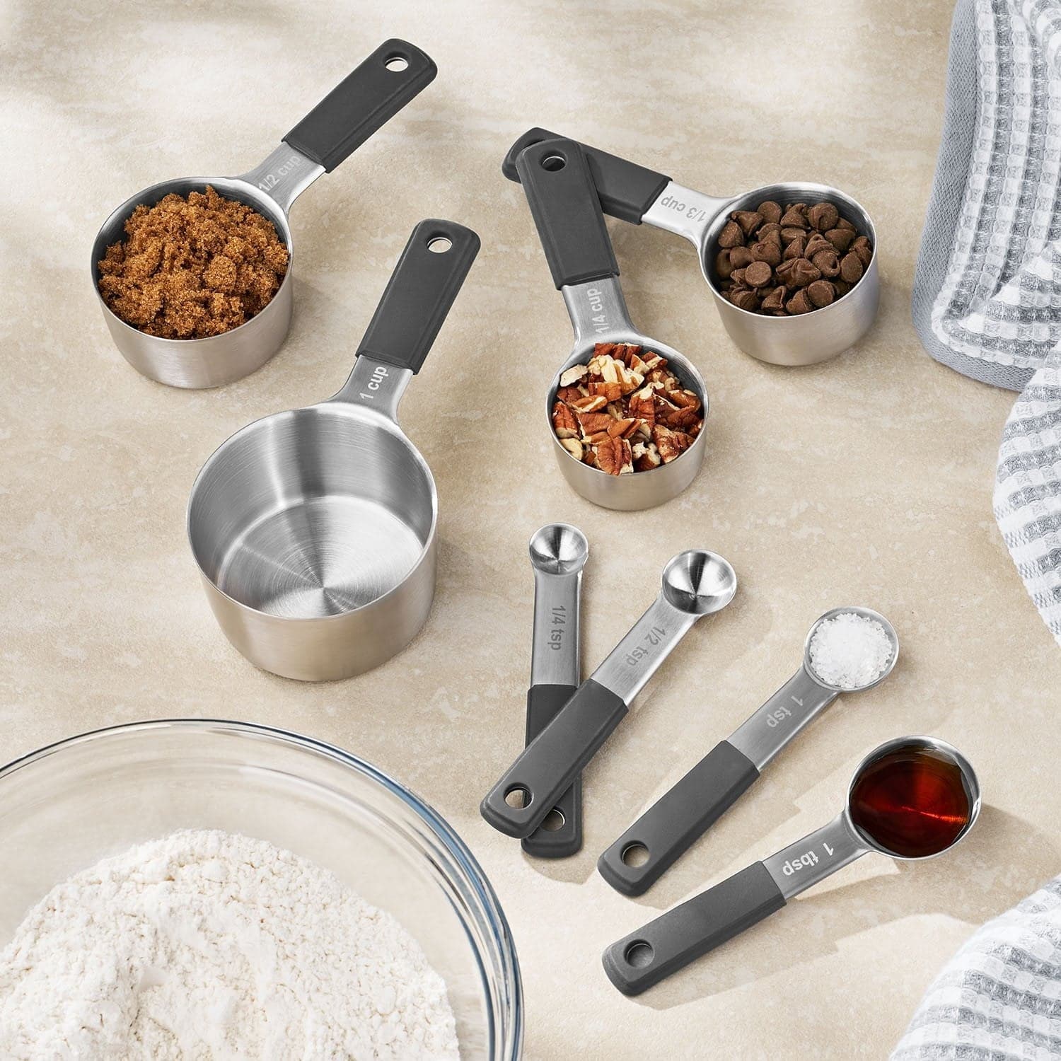 Member's Mark 8-Piece Stainless Steel Measuring Cup & Spoon Set