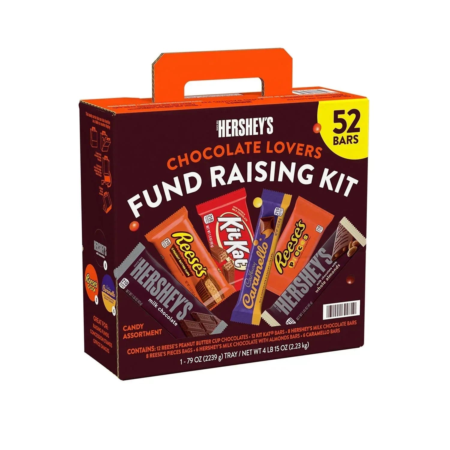 HERSHEY'S Chocolate Lovers Candy Bars, Variety Pack, Full Size, 52 pk.