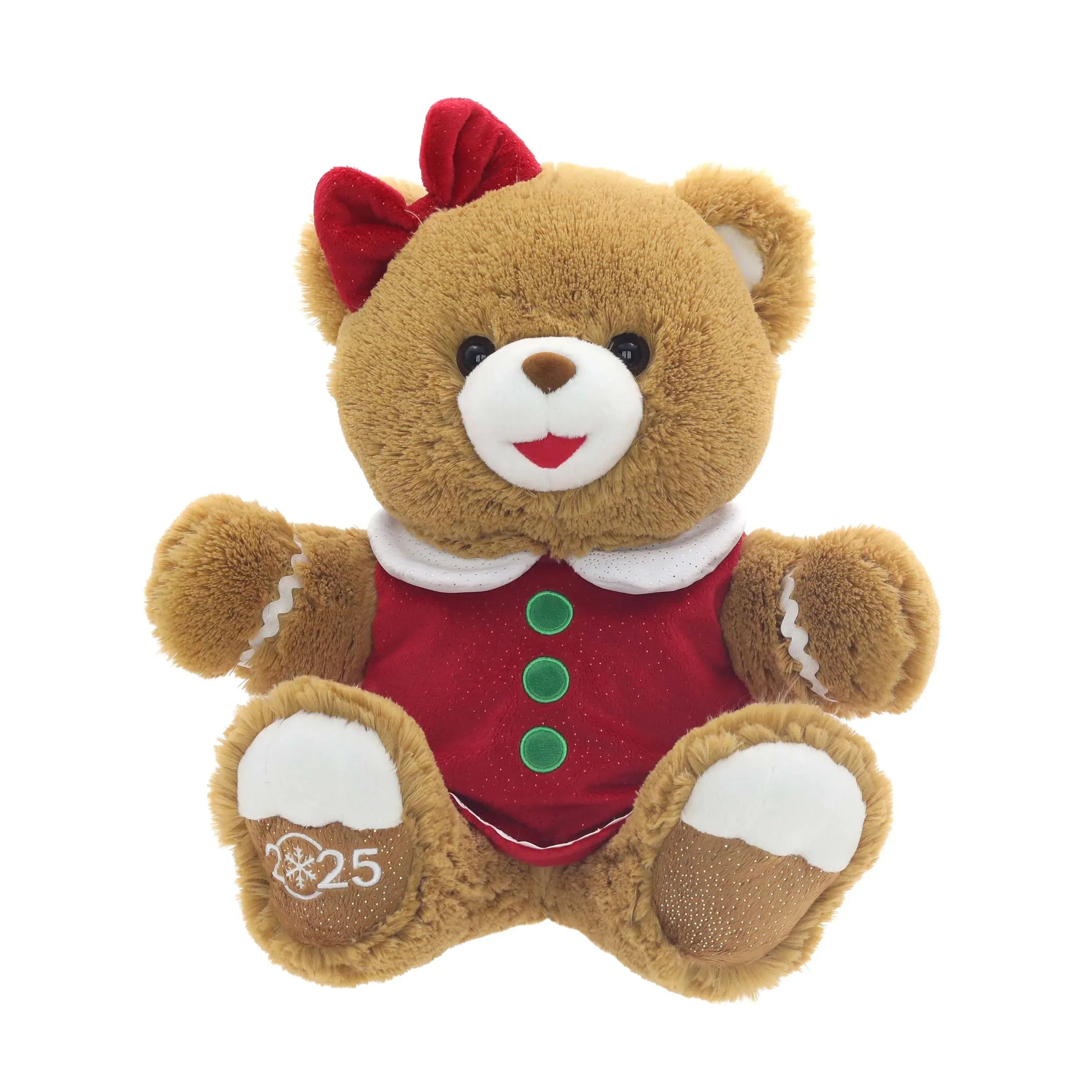 Holiday Time Gingerbread Girl 2025 Teddy Bear Christmas Plush, Brown, 15 in