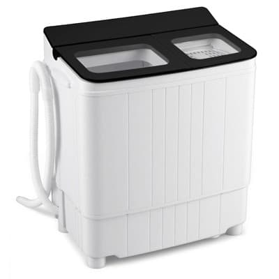 Costway Portable Washing Machine, 20 lbs Compact Laundry Machine with 12 LBS Washer Gray & White
