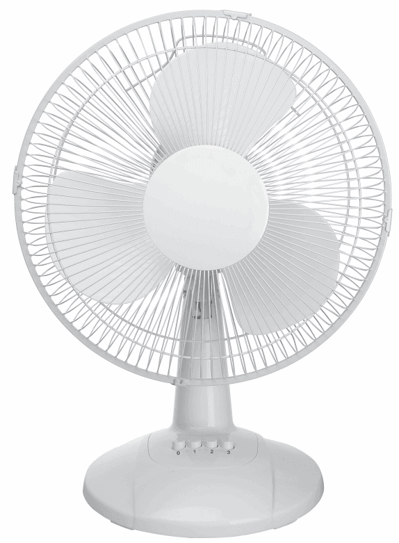 Mainstays 12-Inch Table Fan with Adjustable 3-Speed Settings and Oscillation, White, FT30-8MBWV