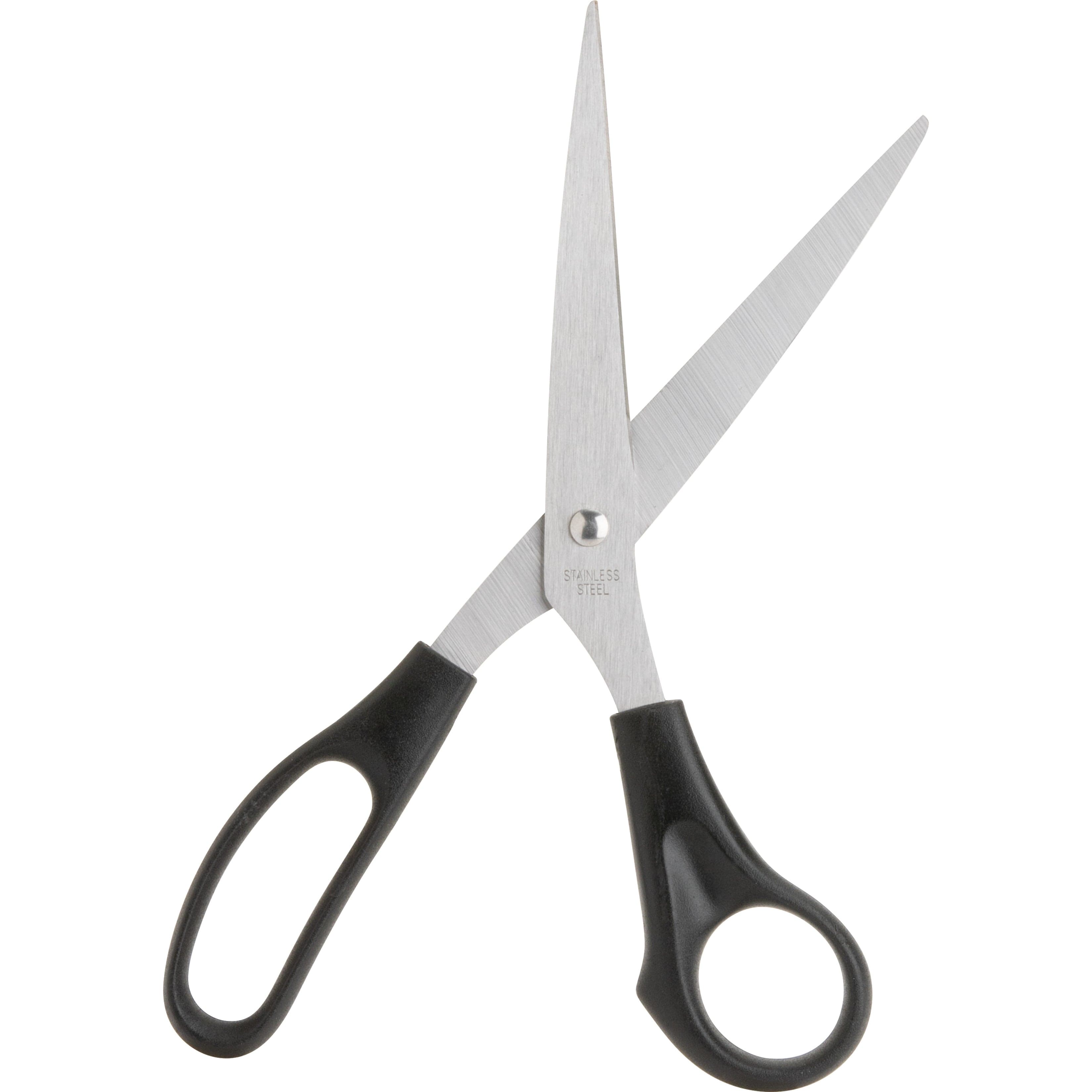 Business Source Stainless Steel Scissors, Black, 1 Each (BSN65647)