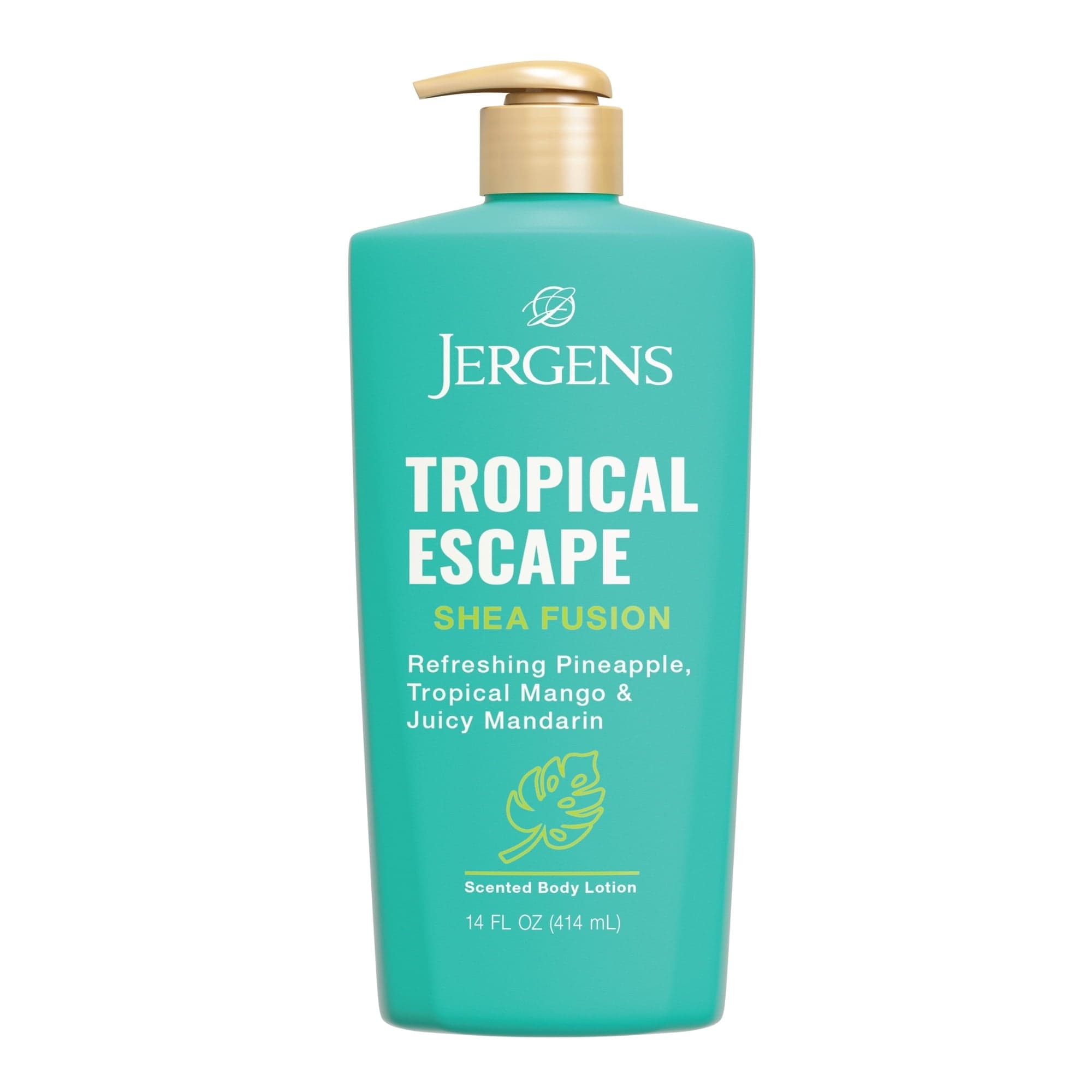 Jergens Shea Fusion Tropical Escape Scented Body Lotion with Shea Butter & Vitamin E, 24-Hour Moisture, 14 fl oz