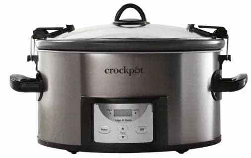 Crockpot 7-Quart Easy-to-Clean Cook & Carry Slow Cooker, Black Stainless Steel