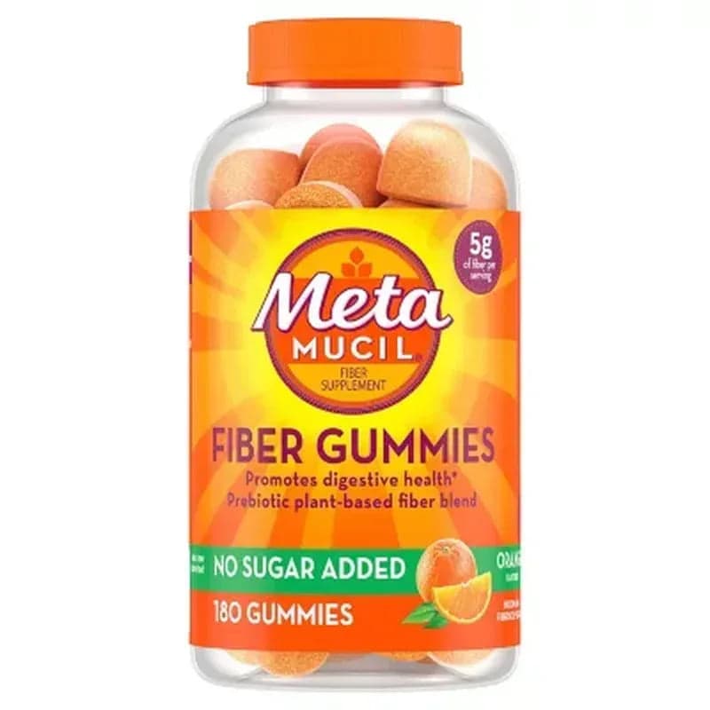 Metamucil Fiber Gummies, No Sugar Added, Orange Flavor (180 Ct.)