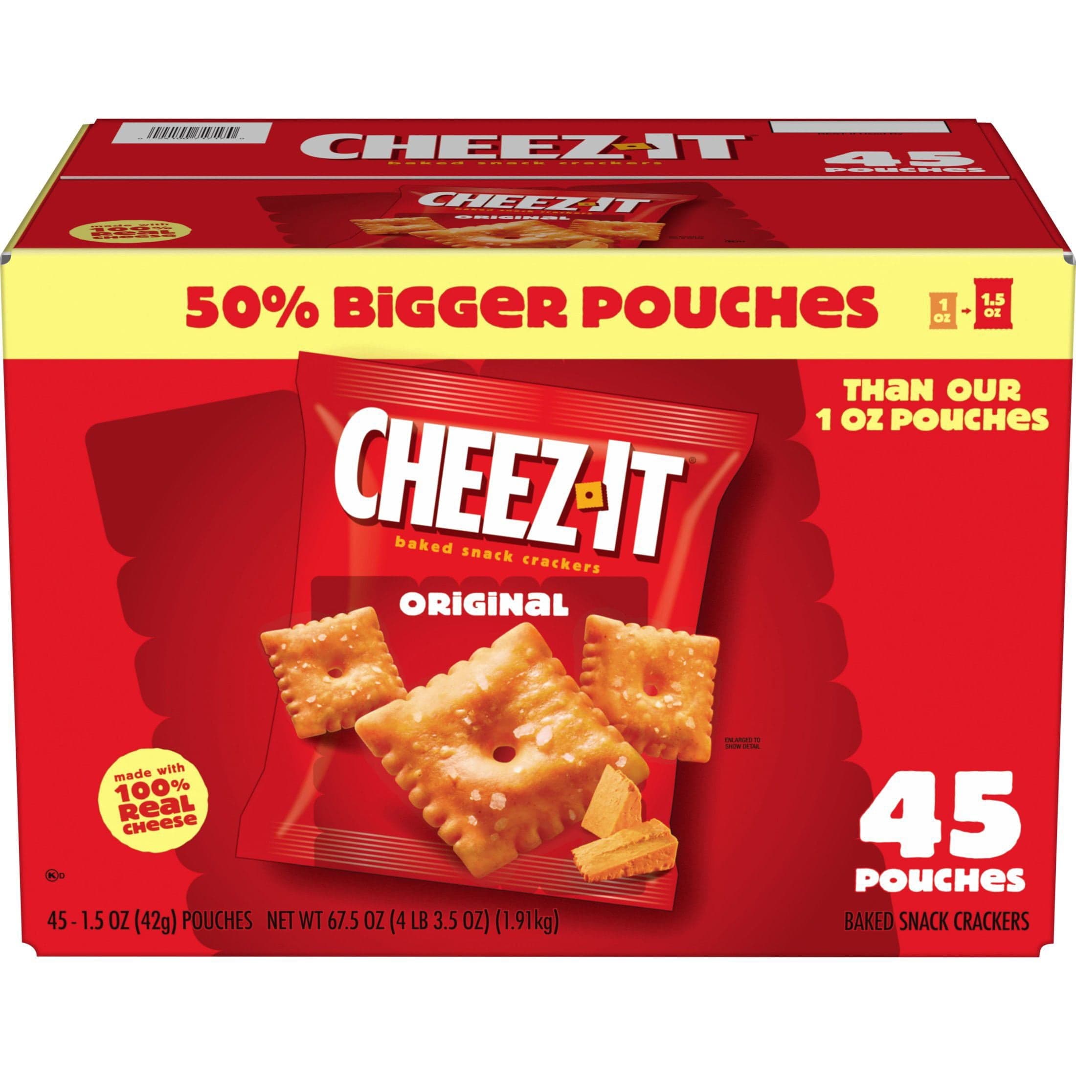 Cheez-It Original Baked Snack Crackers, 1.5 oz., 45 pk.