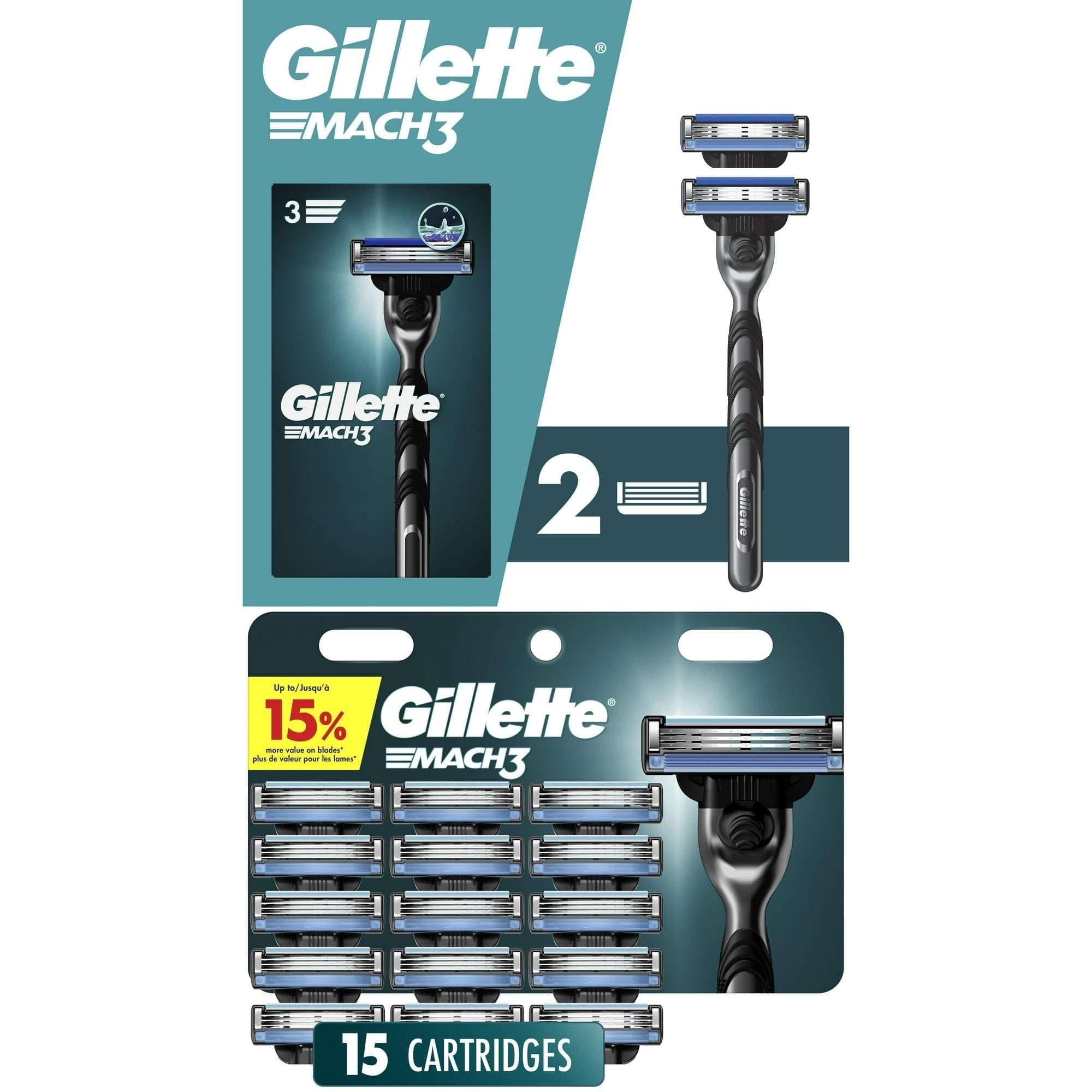 Gillette Mach3 Manual Razor Bundle with 17 Blade Cartridge Refills