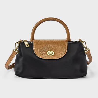 Elongated Nylon Top Handle Crossbody Bag - A New Day Red