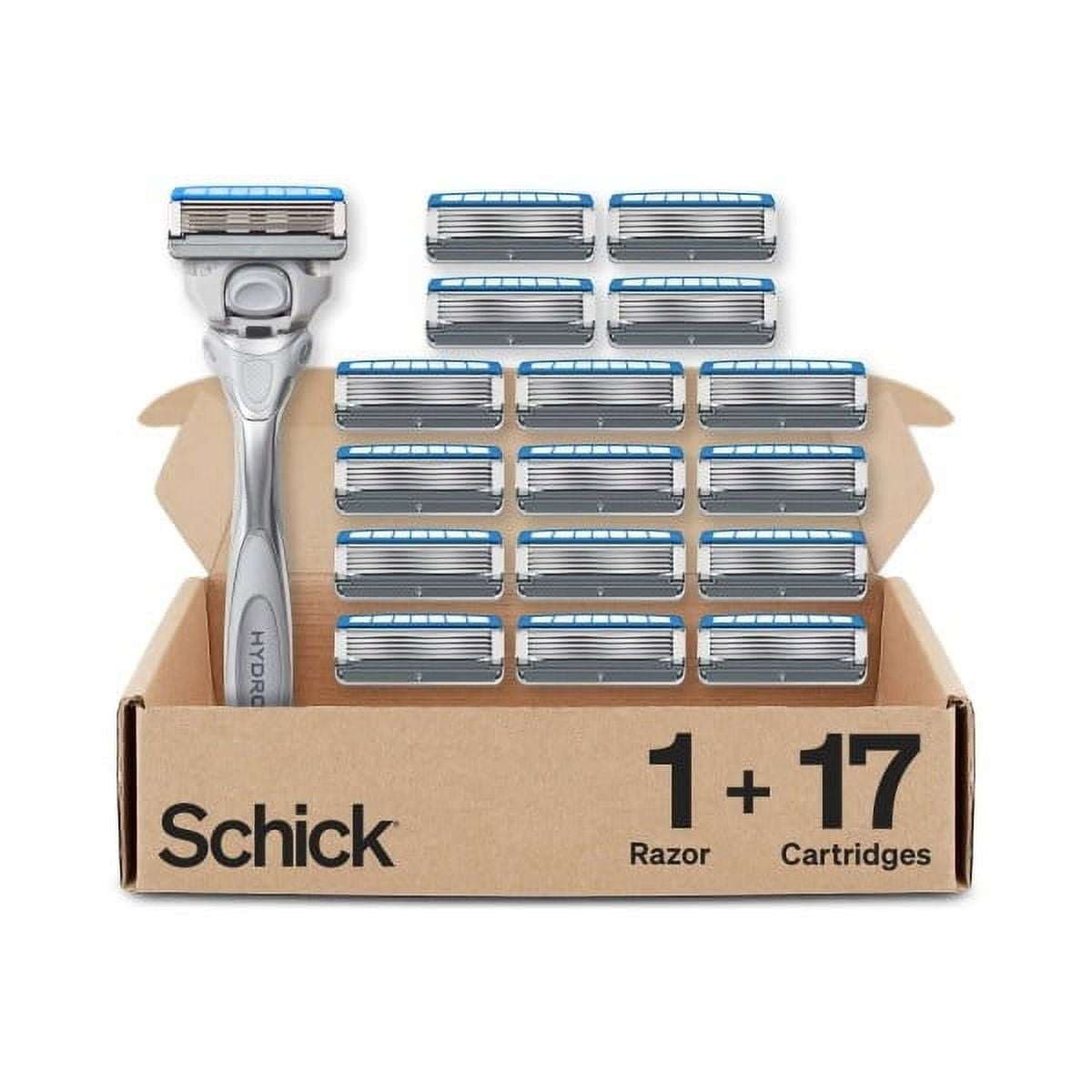 Schick Hydro Dry Skin Men's Razor Handle Plus 17 5-Blade Razor Cartridge Refills