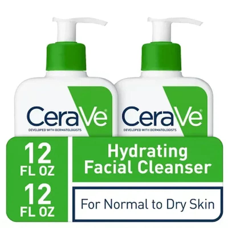 CeraVe Hydrating Facial Cleanser, Normal to Dry Skin (12 Fl. Oz., 2 Pk.)