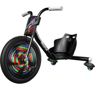 Razor Lightshow Rip Rider 16" Kids' Trike - Black: Steel Frame, 160 lb Capacity