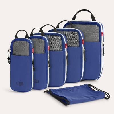 Bagsmart Blast 6 In 1 Compression Packing Cubes Travel Set - Umber Brown