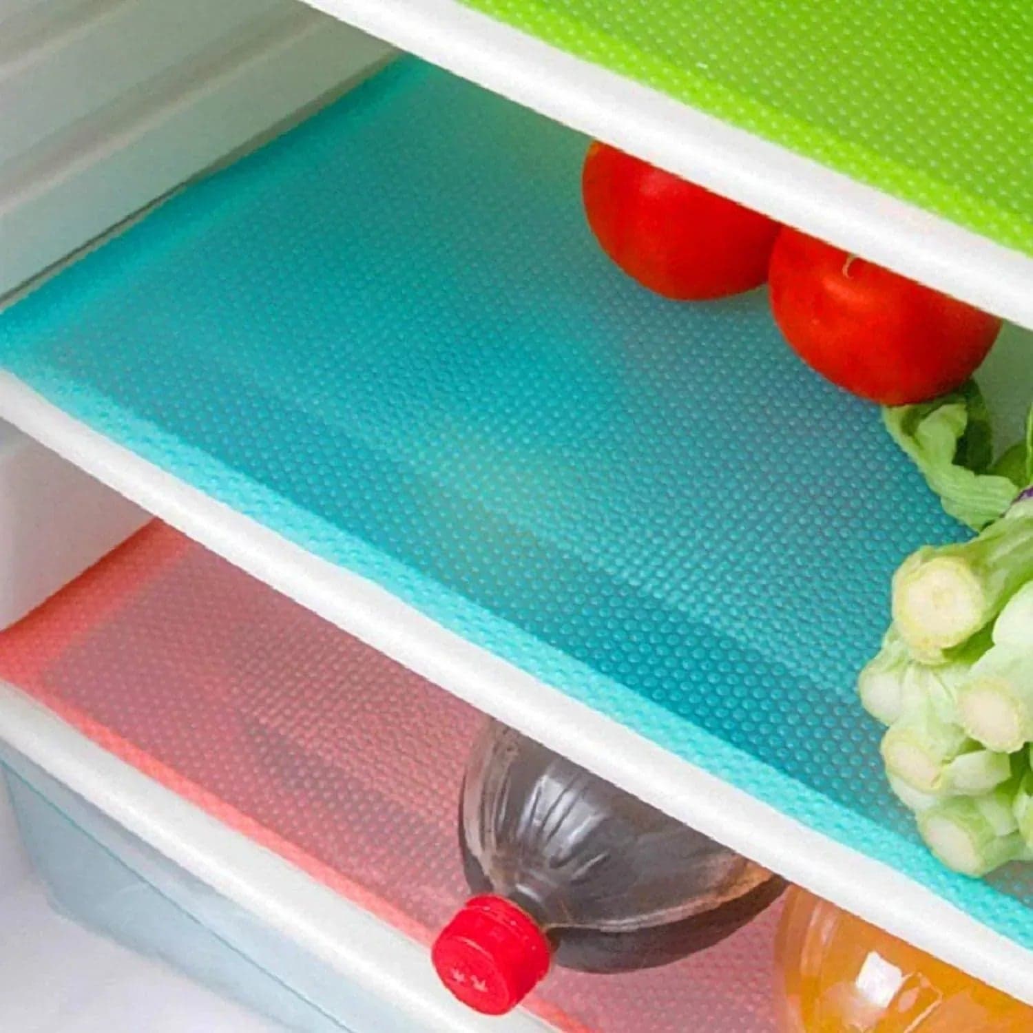 Maynest Washable Refrigerator Liners, Fridge Shelf Mats (8 Pack: 3 Blue, 3 Green, 2 Red)