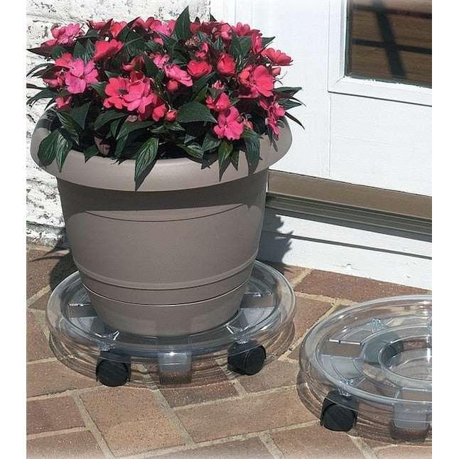 Style Selections 12-in L x 12-in D x 3-in H Clear Plant Caddy