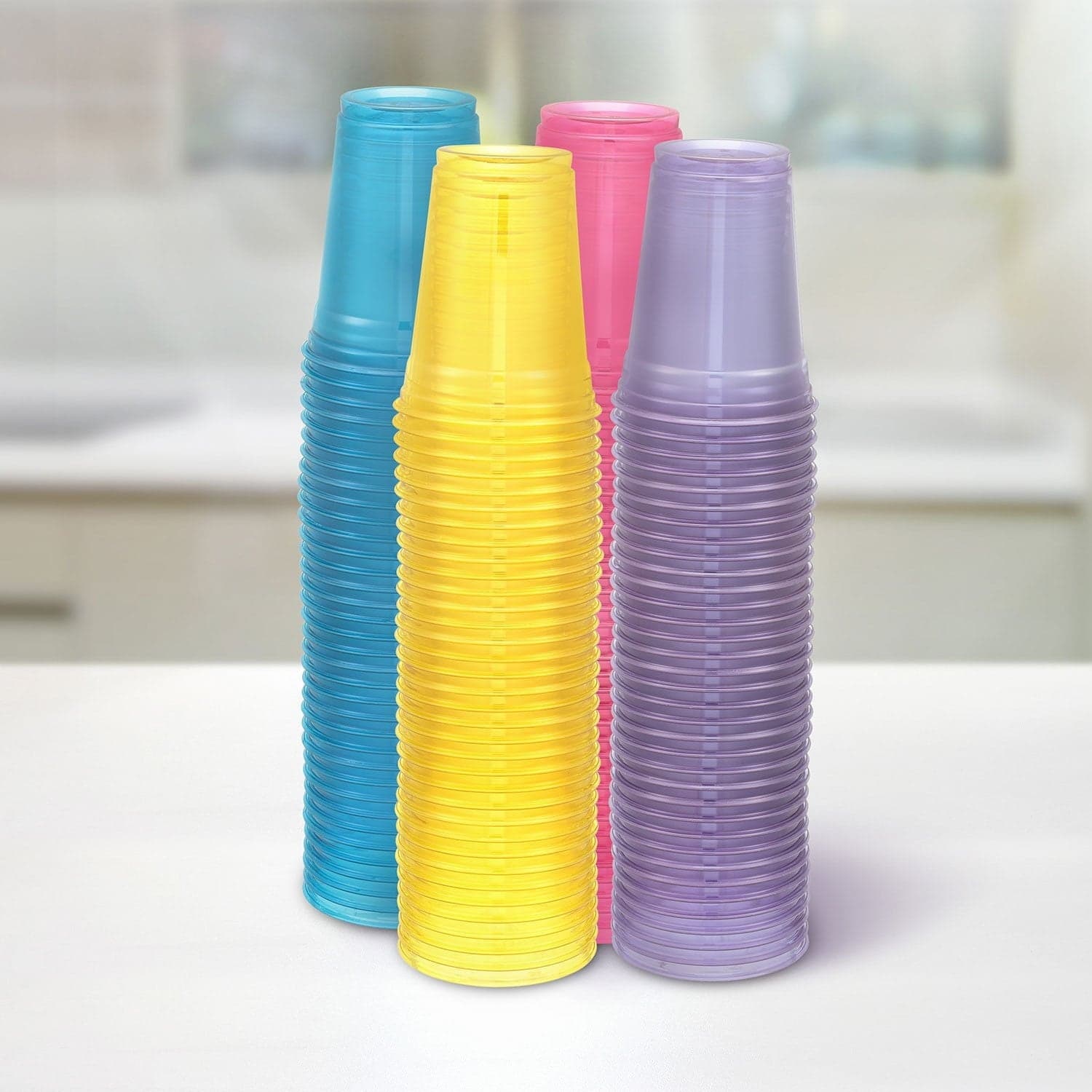 Hefty Party Perfect Translucent Plastic Cups, Spring Colors, 18 oz., 140 ct.