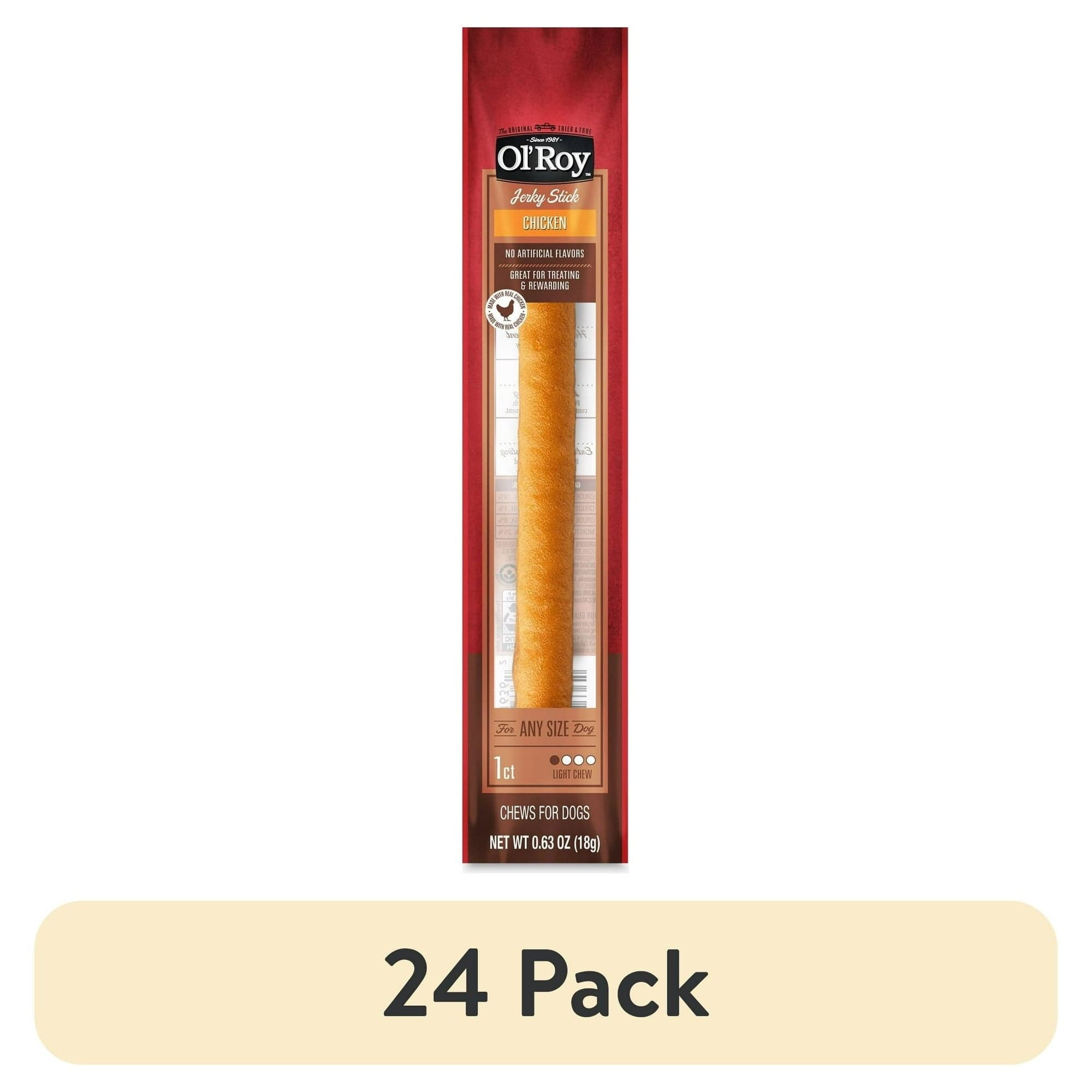Ol' Roy Chicken Stick, 0.63 oz, Dry Training Treats for Any Size Dogs (24 Pack)