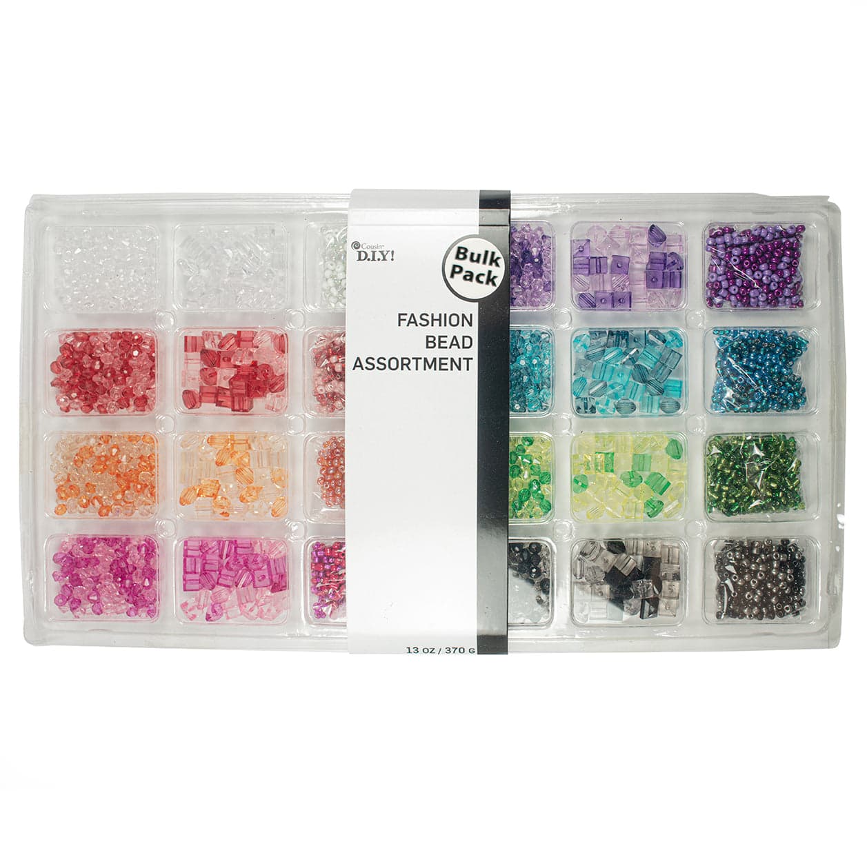 Cousin DIY Acrylic Bead Assortment Mix, Rainbow Colors, 2500 Pieces, AJM65022015