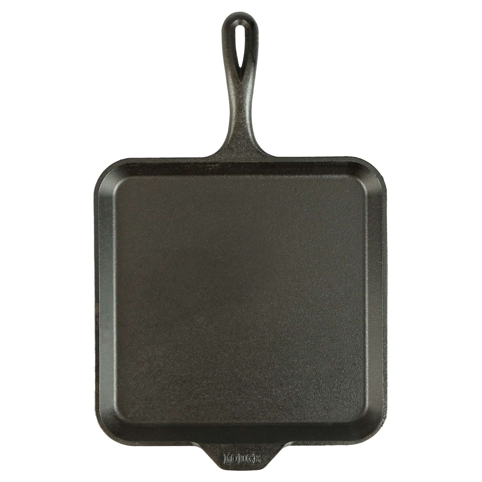 Lodge Cast Iron 11" Savor the Outdoors Seasoned Square Griddle, Black